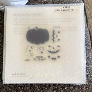 Close To My Heart Jack-O-Lantern Face Stamp Set - Black